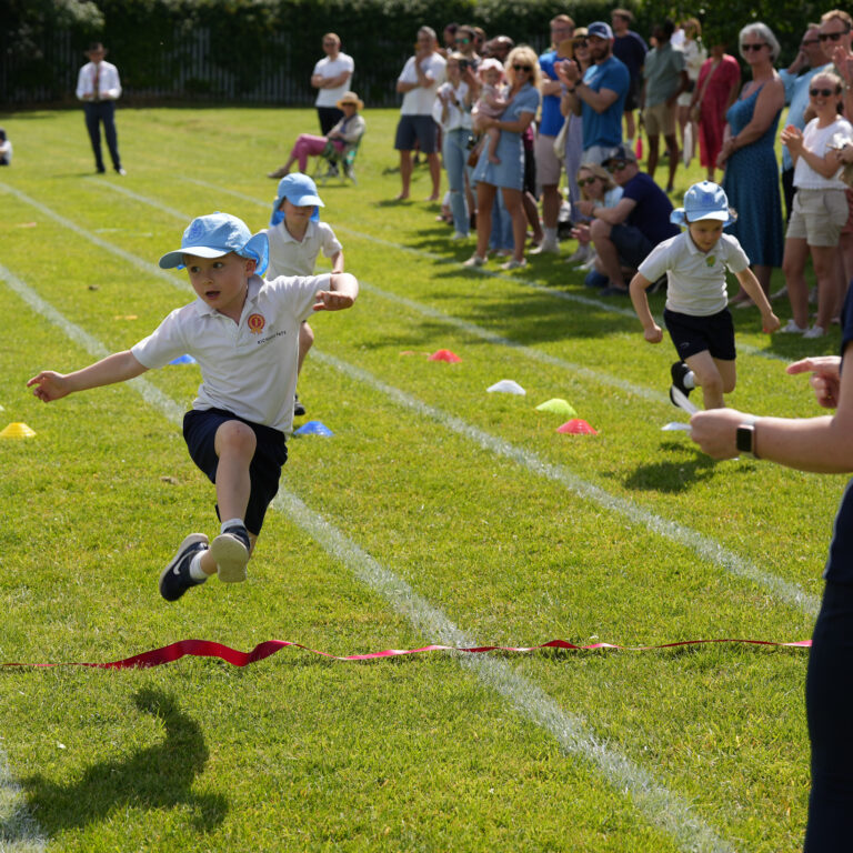 children taking part in sports day